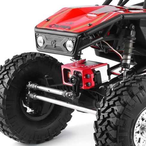 COOWOO Aluminum Alloy RC Servo Guard Armor Upgrade Part for 1/10 RC Crawler Cars - Precision CNC Machined for Unmatched Durability and Protection, Red in Saudi Arabia