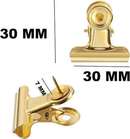 AUEAR, 30 Pack Metal Push Pin Clips Bulldog Clips Heavy Duty Clips Thumb Tacks with Clips for Cork Boards Bulletin Boards and Cubicle Walls Silver in Saudi Arabia