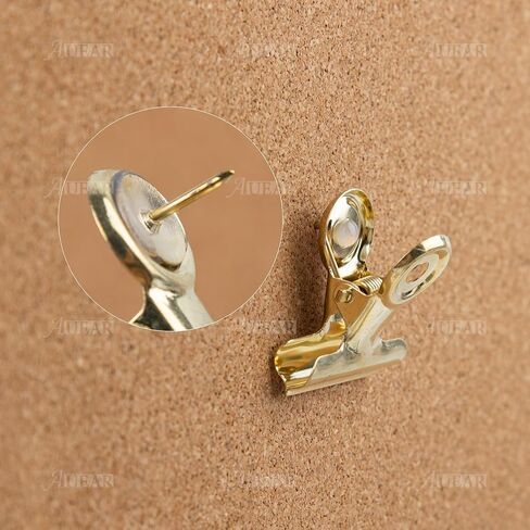 AUEAR, 30 Pack Metal Push Pin Clips Bulldog Clips Heavy Duty Clips Thumb Tacks with Clips for Cork Boards Bulletin Boards and Cubicle Walls Silver in Saudi Arabia