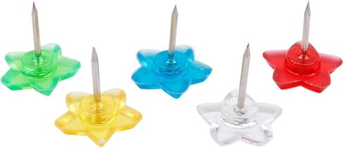 100PCS Star Shape Multi-Color Push Pins, Plastic Decorative Thumb Tacks for Wall Hanging Bulletin Board Calendar Photo in Kuwait