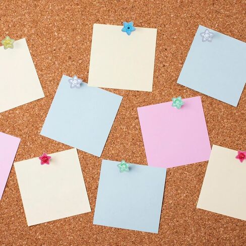 100PCS Star Shape Multi-Color Push Pins, Plastic Decorative Thumb Tacks for Wall Hanging Bulletin Board Calendar Photo in Kuwait