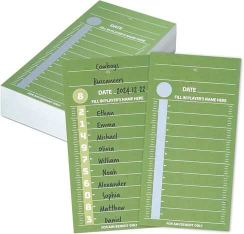 10 Line Football Strip Cards, 100-Pack Football Scratch-Off Cards, Football Squares Pool, Strip Cards for Baseball, Boxing, Basketball in Saudi Arabia