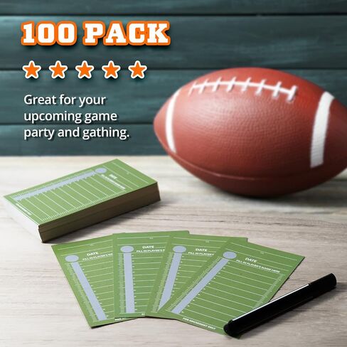 10 Line Football Strip Cards, 100-Pack Football Scratch-Off Cards, Football Squares Pool, Strip Cards for Baseball, Boxing, Basketball in Saudi Arabia