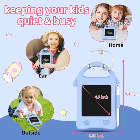 كمبيوتر لوحي صغير للكتابة LCD، ألعاب لوحة خربش صغيرة هدايا للأولاد والبنات بعمر 3 سنوات فما فوق، لوحة رسم لطيفة للأطفال، هدايا للأطفال الصغار في عيد ميلاد التعلم التعليمي (ديناصور) in Saudi Arabia