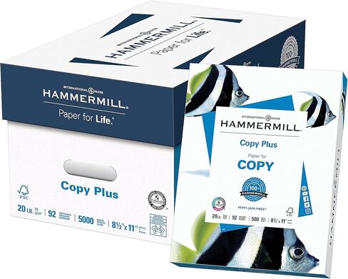 Hammermill Printer Paper, 20 lb Copy Plus, 8.5 x 11 - 10 Ream (5,000 Sheets) - 92 Bright, Made in the USA in Saudi Arabia