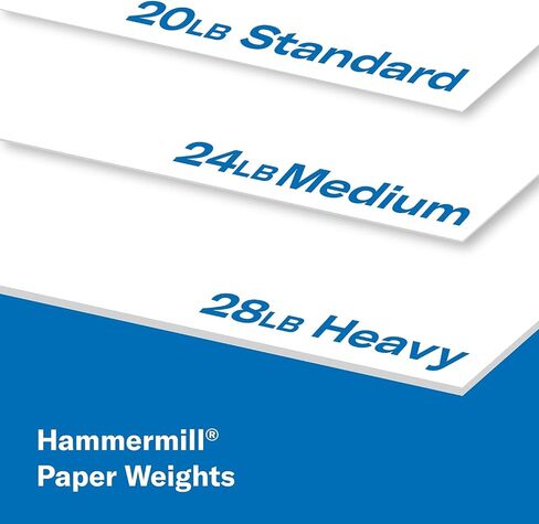 ورق طابعة Hammermill، نسخة إضافية بوزن 20 رطل، 8.5 × 11 - 10 رزمة (5000 ورقة) - 92 ساطع، صنع في الولايات المتحدة الأمريكية in Kuwait