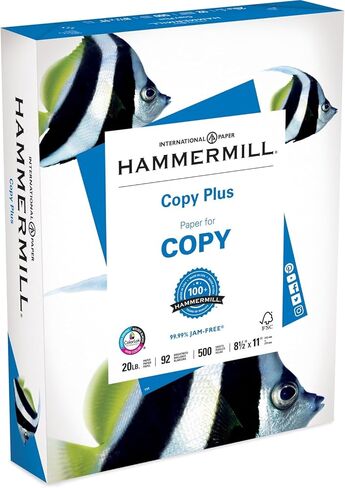 ورق طابعة Hammermill، نسخة إضافية بوزن 20 رطل، 8.5 × 11 - 10 رزمة (5000 ورقة) - 92 ساطع، صنع في الولايات المتحدة الأمريكية in Kuwait