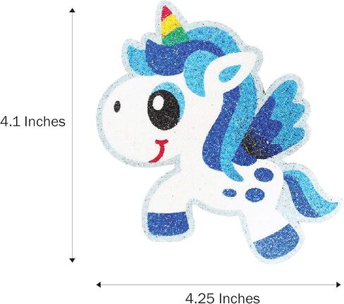 لوح رسم رملي مغناطيسي للتقشير والعصا من VHALE، 5 مجموعات فنية رملية MDF مع مغناطيس مضاد للخدش، تصميمات قابلة للتقشير والرش والعصا، 12 لونًا رمليًا، ديكور للثلاجة، هدايا حفلات الأطفال (يونيكورن) in Kuwait