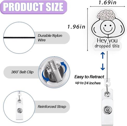 Drop The Beat Adenosine Nurse Badge Reel Holder Retractable | Funny Cardiac Monitor Badge Reel with Alligator Clip & 24" Durable Nylon Cord for ER Nurse, Cardiology Doctor & Medical Worker | Acrylic in Kuwait