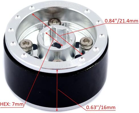 hobbysoul Adjustable Offset 1.0 beadlock Wheels Silver +1mm Positive & -3mm Negative Offset Heavy 1.0 Wheels Rims for RC Micro Crawler 1/18 Traxxas TRX4M Axial SCX24 AX24,(4-Pack) in Saudi Arabia