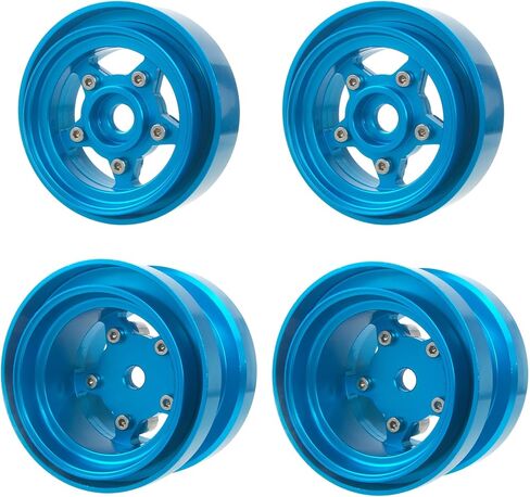 Aluminum Bead Lock Rim Set Wheel Hub Upgrade for Tamiya RC Grasshopper， Hornet， Mighty ，Frog ，Buggy Champ， Fast Attack， Fighting Buggy （Blue） in Saudi Arabia