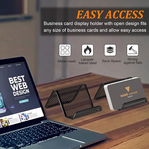 Acrylic Business Card Holder for Desk, Business Card Stand Desktop Business Card Holders for Exhibition，Office Acrylic Business Card Stand Display ，Capacity: 50 Cards （6 Pack） in Saudi Arabia