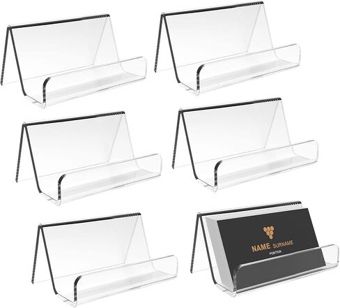 Acrylic Business Card Holder for Desk, Business Card Stand Desktop Business Card Holders for Exhibition，Office Acrylic Business Card Stand Display ，Capacity: 50 Cards （6 Pack） in Saudi Arabia