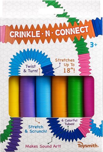 Toysmith Activity Pack Bundle – Light Up Happy Ball, Atom Ball, Crinkle N Connect, Rainbow Pom Ball, and Sealife Water Snake – Sensory and Interactive Play for Kids- Gift for Kids Ages 3+ in Kuwait