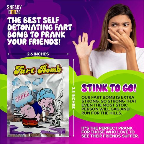 Sneaky Booze Fart Bomb Bags Poop Spray Bag Prank Joke Fart Spray Stinky Smelly Gas Extra Strong Stink Fake Poop Smelling Gag Gifts For Adults And Kids 40 Pack in Kuwait