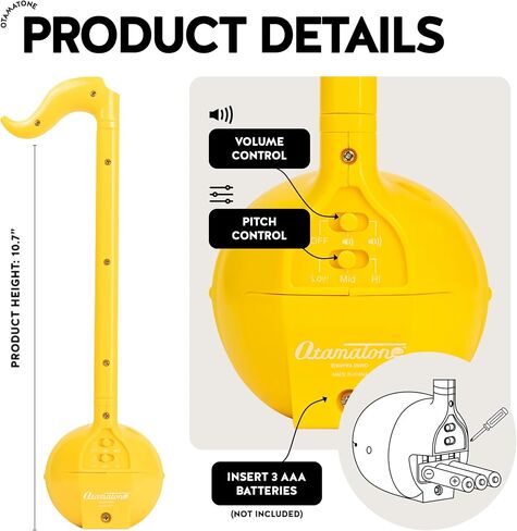 Otamatone Classic [الإصدار الإنجليزي] آلة موسيقية إلكترونية يابانية صفراء محمولة من اليابان Maywa Denki هدية للأطفال والكبار in Saudi Arabia