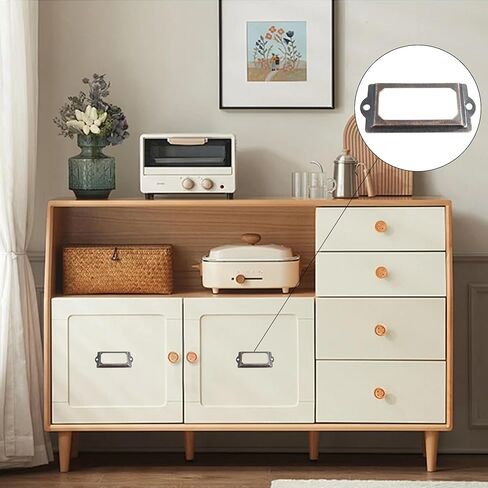 50 قطعة من حامل الملصقات العتيقة، 2.36 × 0.7 بوصة إطار ملصق خزانة ملفات بطاقة الاسم من سبائك الزنك، حامل ملصقات بطاقات المكتب العتيق، برونزي عتيق in Kuwait