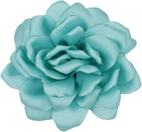 Satin Fabric Rose Flower Brooches - Handmade Floral Accessory for Wedding Party Dance Banquet Ceremony - Size: 4.72in in Saudi Arabia