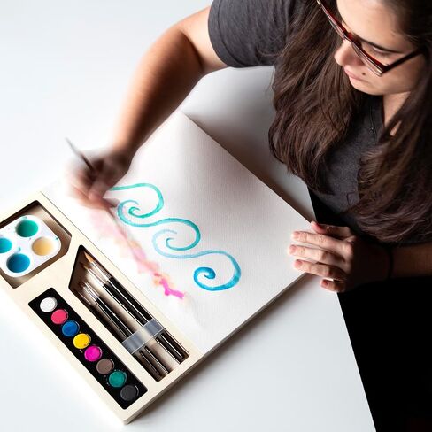Three by Three jOTBLOCK Portable Watercolor Artistry Essentials Set: Quality Paper, Vibrant Watercolor Cakes, Brushes, and Palette (40 Sheets) in Saudi Arabia