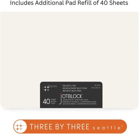 Three by Three jOTBLOCK Portable Watercolor Artistry Essentials Set: Quality Paper, Vibrant Watercolor Cakes, Brushes, and Palette (40 Sheets) in Saudi Arabia