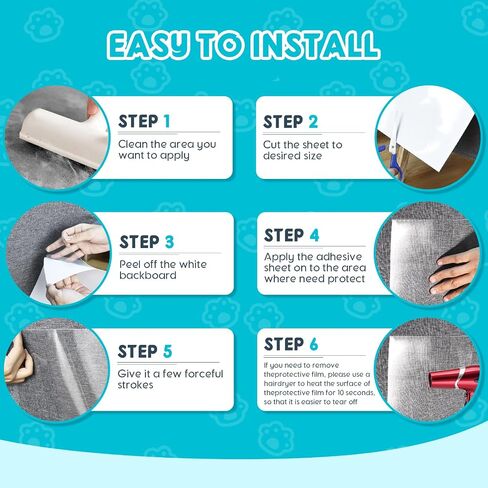 12 Pack Cat Scratch Furniture Protector 60 Pins, Cat Couch Protector from Cat Claws, Anti Cat Scratcher Deterrent for Sofa, Doors, Chairs (14" x 11/6") in Saudi Arabia