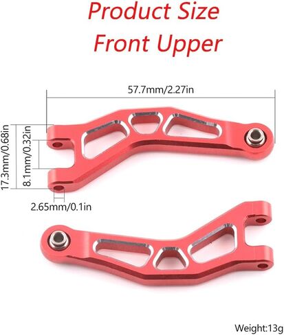RC Rear Upper Suspension Arms Aluminum Alloy Upgrade Parts for Arrma 1/18 Granite Grom Mega 380 Brushed 4X4 Monster Truck & Typhon Grom Mega 380 Brushed 4X4 Small Scale Buggy, Black (2PCS) in Saudi Arabia