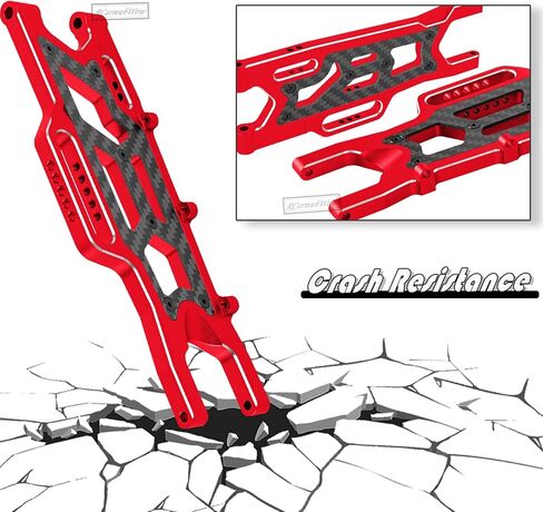 جزء ترقيات أذرع التعليق من سبيكة RC لـ 1/10 Outcast 4x4 4S V2 BLX، Kraton 4x4 4S V2 BLX، الجزء الأمامي الخلفي A أذرع تعليق الأذرع، استبدل ARA330711 ARA330710، أحمر in Kuwait