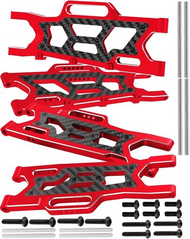 جزء ترقيات أذرع التعليق من سبيكة RC لـ 1/10 Outcast 4x4 4S V2 BLX، Kraton 4x4 4S V2 BLX، الجزء الأمامي الخلفي A أذرع تعليق الأذرع، استبدل ARA330711 ARA330710، أحمر in Kuwait