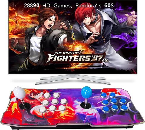 FVBADE [28890 Game in 1] 60S Pandora Box Mini Arcade Console for Children Compatible PC & Projector & TV ,3D Games 1-4 Players Double Joystick Favorite List Game Category Save/Search/Hide/Pause Games in Saudi Arabia