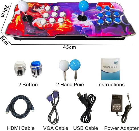 FVBADE [28890 Game in 1] 60S Pandora Box Mini Arcade Console for Children Compatible PC & Projector & TV ,3D Games 1-4 Players Double Joystick Favorite List Game Category Save/Search/Hide/Pause Games in Saudi Arabia