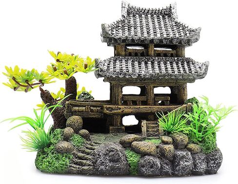 Classical Lifelike Chinese Landscape Resin Aquarium Castle Decorations Fish Tank Ornaments (Building) in Saudi Arabia