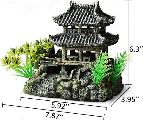 Classical Lifelike Chinese Landscape Resin Aquarium Castle Decorations Fish Tank Ornaments (Building) in Saudi Arabia