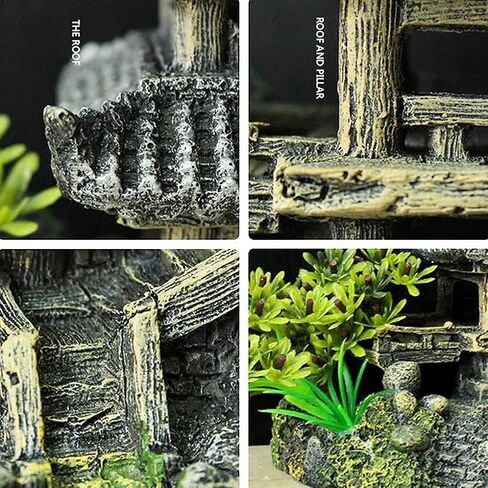 Classical Lifelike Chinese Landscape Resin Aquarium Castle Decorations Fish Tank Ornaments (Building) in Saudi Arabia