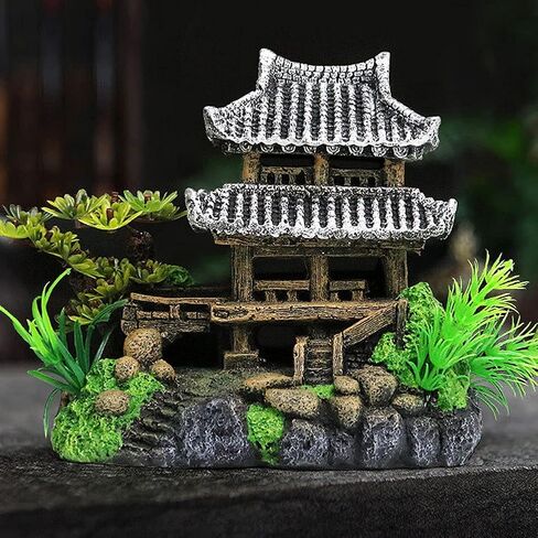Classical Lifelike Chinese Landscape Resin Aquarium Castle Decorations Fish Tank Ornaments (Building) in Saudi Arabia