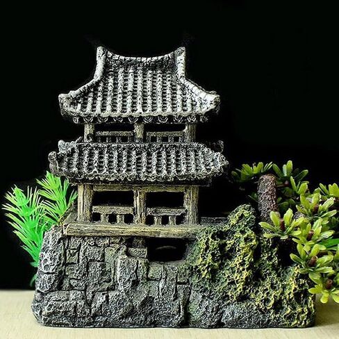 Classical Lifelike Chinese Landscape Resin Aquarium Castle Decorations Fish Tank Ornaments (Building) in Saudi Arabia