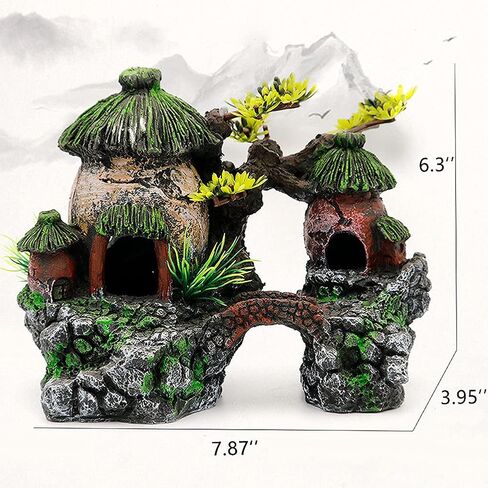 Classical Lifelike Chinese Landscape Resin Aquarium Castle Decorations Fish Tank Ornaments (Building) in Saudi Arabia