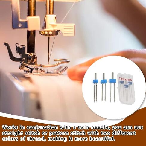 1 Set Silver Twin Stretch Machine Needle Double Twin Needles Pins Sewing Machine Double Needle for Brother Singer Sewing Machine Domestic Sewing Machine Sewing Notions and Supplies in Saudi Arabia