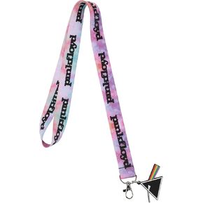 Pink Floyd Repeat Logo & Prism Charm Tie-Dye Lanyard With ID Sleeve