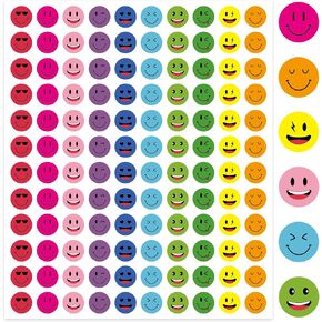 7200Pcs Happy Smile Face Stickers, Round Colorful Happy Face Stickers Mini Incentive Stickers Happy Face Decal Stickers School Classroom Reward Behavior Chart Stickers for Students Teachers