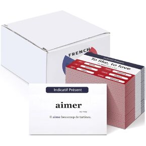 200 قطعة من البطاقات التعليمية الفرنسية تصريف الفعل الفرنسي بطاقات فلاش المضارع الإنجليزية الفرنسية بطاقات فلاش للبالغين والأطفال الدراسة in Kuwait