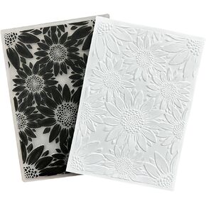 3D Sunflowers Texture Embossing Folders for Card Making Autumn Vibe Sunflower Embossing Folder Stencils for DIY Paper Crafting Scrapbooking Polymer Clay Decoration