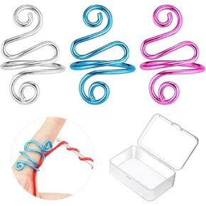 ZABARE 3 PCS Crochet Tension Ring for Finger, Adjustable Handmade Yarn Ring for Crocheting with Box，Lefties and Righties Knitting Ring for Finger as Crocheting Tool Accessories for Beginner Women Gift