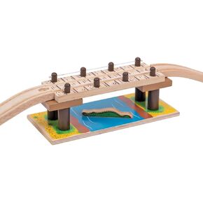 Bigjigs Rail Safari Rope Bridge - Other Major Wooden Rail Brands are Compatible