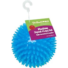 Gnawsome™ 3.5" Spiky Squeak & Light Ball Dog Toy - Medium, Cleans Teeth and Promotes Good Dental and Gum Health for Your Pet, Colors will vary, 3.5"