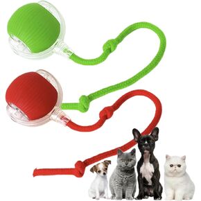2 Packs Interactive Cat Toy,Electric Dog Ball Toy,Cat Toys For Indoor Cats,Chewie Viral Dog Ball,Adjustable Sports Rolling Toy,Electric Rolling Ball Christmas Birthday Gift for Pets.(Red&Green)