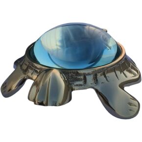Decorative Turtle Magnifier Paperweight – 10X Zoom Antique Silver, Ideal for Reading, Vintage Desk Accessory, Perfect Office & Home Décor Piece (Silver)