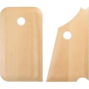 HARFINGTON 2pcs Pottery Ribs Trimming Tools Beech Pottery Profile Details Foot Shaping Texture Rib Beech Wood for Carving Ceramics Clay