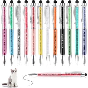Sabary 12 Pieces Pet Lovers Pens Set Cat Dog Lovers Pen Set Colorful Ballpoint with Funny Phrase Cute Kawaii Gift for Pet Foster Kitty Mom Paw Fan Kitten Vet Office Supplies(Dog Style)
