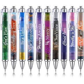 Mr. Pen- Christian Pen Set, 10 Pack, Nature Faith, Black Ink, Bible Verse Pens, Christian Pens for Women, Bible Pens No Bleed Through, Ballpoint Pens Ballpoint, Inspirational Pens, Christmas Gift