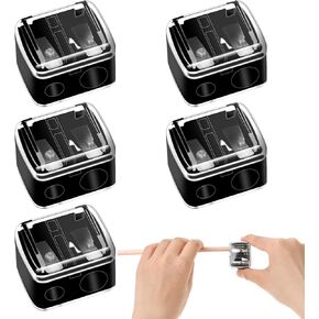 5 Pack Makeup Pencil Sharpener Dual, Eyeliner Sharpener Lip Liner Sharpener Cosmetic Pencil Sharpener Make up Pencil Sharpener Black Sharpener Cosmetic Pencil Sharpener for Eyeliner Lip Liner Pencils